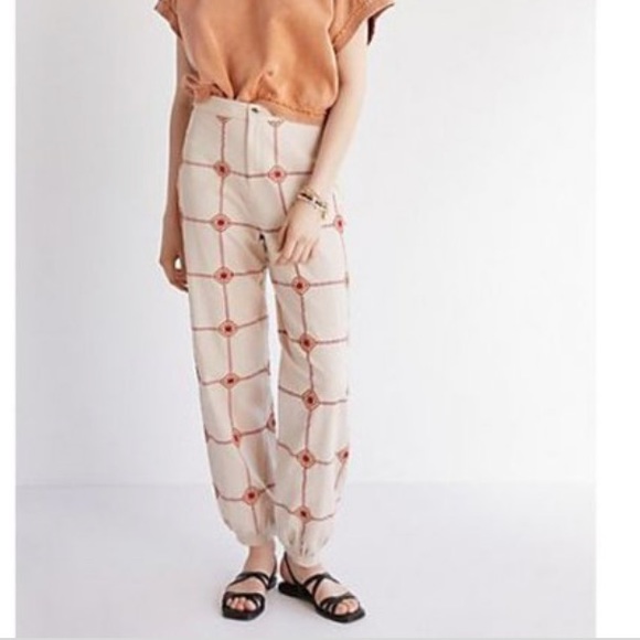 Anthropologie Pants - Anthropologie Lattice Embroidered Joggers